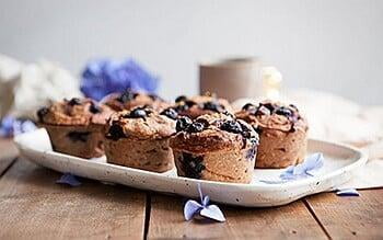 Gluten free blueberry muffins with teff