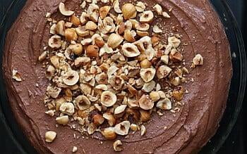 Chocolate teff cake with chocolate hazelnut frosting