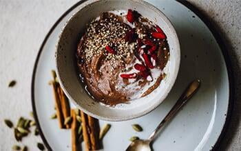 Chai teff porridge with coconut milk